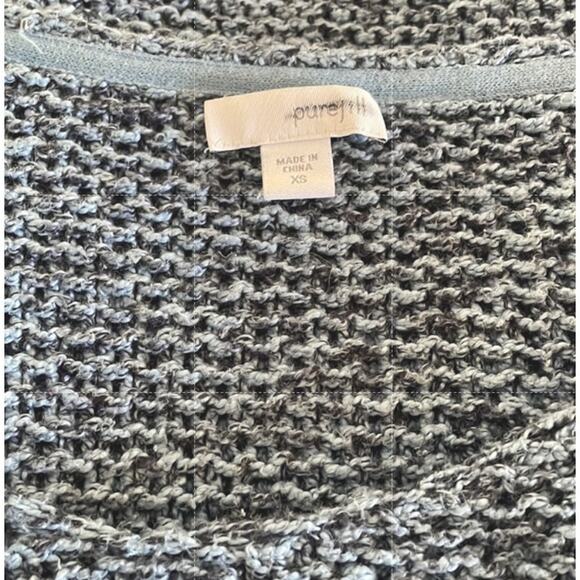 J. Jill Pure Jill Blue Open Knit Sweater Beachy Ocean Coastal Seaside Nautical - Picture 3 of 5